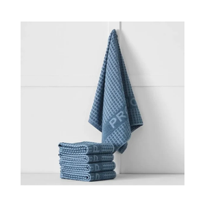 Serviettes de cuisine en coton à carreaux tendance, écologiques et durables Pradaa, tissées, rectangulaires, lavables en machine, bleu foncé, lot de 4 - Product Image 3