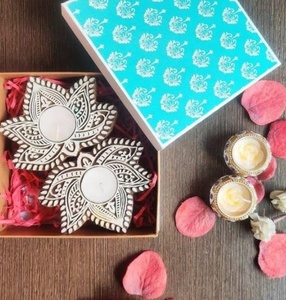 Handcrafted Floral Mandala Design Wooden Tea Light <b>Candlestick</b> Holder for Home Decoration 4-Color Printed for Christmas - Product Image 2