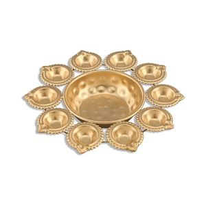 Elegant <b>Home</b> Metal Urli Bowl Vintage Finish Floating Diya Flower Decorative Bowl for <b>Temple</b> Use - Product Image 1