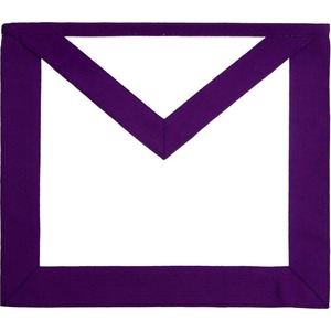 Tablier de Cérémonie de Loge Franc-Maçonnique en Grosgrain Violet et Blanc, Brodé, de Qualité Supérieure, pour le Conseil des Membres - Product Image 1