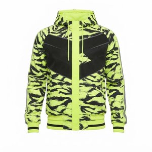 Nuevo Conjunto Deportivo para Hombre con Estampado de Tigre Verde Neón, Tejido de Poliéster de Secado Rápido, Chaqueta con Cierre Completo y Cuello Alto, Pantalones, Ropa de Otoño - Product Image 3