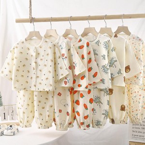 Ensemble de pyjamas en coton gaufré pour enfants, manches courtes, imprimé dessin animé, vêtements de nuit respirants pour garçons et filles de 3 à 14 ans - Product Image 1