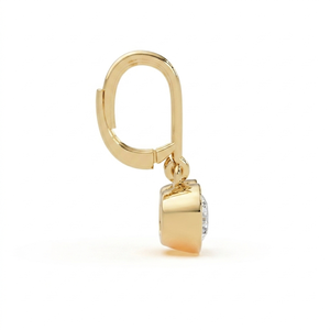 Solitaire <b>Dangle</b> <b>Earring</b> 14k <b>gold</b> fine jewelry IGI Certified Round cut Lab Grown diamond bezel leverback <b>Earrings</b> Everyday Wear - Product Image 4