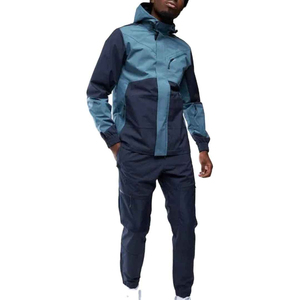 Ensemble imperméable pour homme, veste à capuche et pantalon, violet, polyester, pour randonnée, camping, style décontracté - Product Image 1