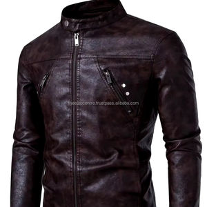 Chaqueta de piel auténtica personalizada con cremallera para hombre, chaqueta de piel auténtica de buena calidad a precios al por mayor, chaqueta de piel de color personalizada para hombre - Product Image 1