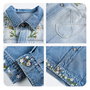 Denim Jean <b>Jacket</b> Casual Outwear Winter Fall Button Coat Oversize High Quality 100% Cotton Quick-drying Breathable - Product Image 5