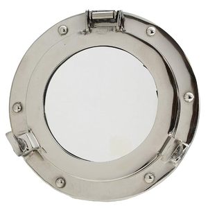 <b>Silver</b> Porthole <b>Mirror</b> Nautical <b>Wall</b> <b>Mirror</b> Round Decorative Ship Window <b>Mirror</b> Coastal Marine Home Decor - Product Image 1