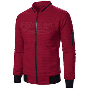 Sudadera Casual de Invierno para Hombre, Personalizada, a Cuadros, de Color Sólido, con Cierre y Cuello Alto, Servicio OEM - Product Image 5