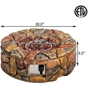 40,000 BTU Stone Gas <b>Fire</b> Stove <b>Pit</b> <b>Table</b> for Outdoor Patio Durable <b>Fire</b> <b>Pit</b> for Outdoor Use - Product Image 3