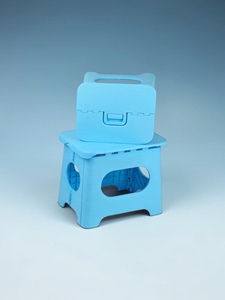 Blue Plastic <b>Storage</b> <b>Stool</b> Modern Design Stackable Portable Home Furniture For Kids Room Kindergarten and School Classroom - Product Image 4