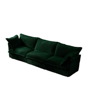 Divano Moderno a 3 Posti con Rivestimento, Braccioli Comodi e Molteplici Cuscini Morbidi, Seduta Profonda e Flessibile per Soggiorno - Product Image 6