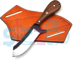 Couteau de boucher en acier carbone fait main, couteau de chasse et de camping à lame fixe avec étui en cuir – Style cowboy personnalisé - Product Image 5