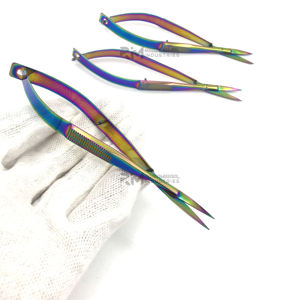 Nouvel arrivage de ciseaux à ressort à Micro-arc de pluie pour cils, ciseaux à ressort en acier inoxydable légers et Extra tranchants - Product Image 5