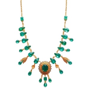 Wholesale Grace Necklace 925 Sterling Silver Fancy Green Zircon Moissanite Choker Necklace for Women - Product Image 1