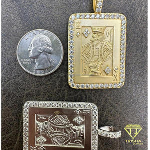 Pendentif Carte de Jeu 'Iced Out' en Argent Sterling 925 avec Diamant Moissanite, Design de Carte de Jeu de Luxe, Bijoux Hip Hop Unisexe - Product Image 4