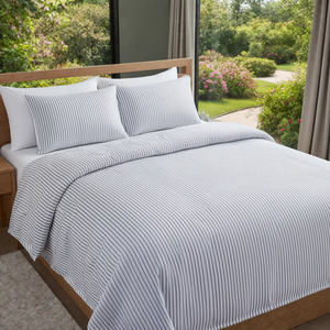 Juego de Sábanas de Algodón a Rayas Tamaño King, 108x108 Pulgadas, Ropa de Cama de Hotel con 2 Fundas de Almohada - Product Image 2