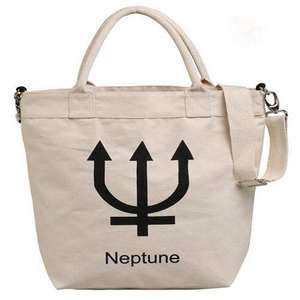 Women Custom Cotton Jute Canvas Shoulder Tote Bag <b>Medium</b> Messenger <b>Handbag</b> with Rope Handle for Shopping Travel Daily Use - Product Image 2