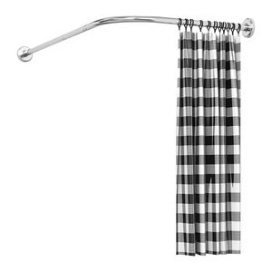 Asta Doccia Curva a L Regolabile in Acciaio Inossidabile, Resistente alla Ruggine, Espandibile, per Tenda Doccia, Materiale Metallico - Product Image 2