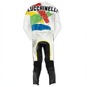 Traje de Carreras MotoCP Marco Lucchinelli Cagiva 1 Pieza de Cuero Vacuno/Canguro para Moto/Conducción con Armadura Nivel 2 para Motociclistas - Product Image 2