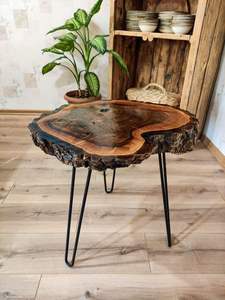 Fantastic Coffee End Side Table Home Decor Bedroom Living Room Office Natural Sheesham <b>Wood</b> Tree <b>Slice</b> Living Room Furniture - Product Image 5