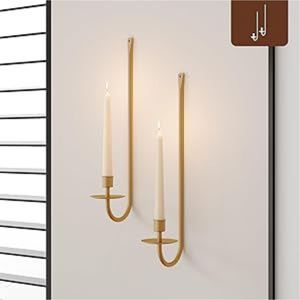 Applique Murale Nordique en Métal Noir, Porte-Bougie Minimaliste Suspendu, Candélabre Moderne de Luxe pour Décoration Intérieure, Support de Bougie - Product Image 2