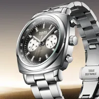 Montre-bracelet à quartz de haute qualité Mark Fairwhale, bracelet en métal, verre Hardlex, chronographe, aiguilles lumineuses, étanche 30m, FW-5900