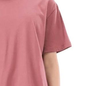 Camiseta de manga corta con cuello redondo para mujer, color rosa polvoriento, corte relajado, informal, básica, holgada, para uso diario, ropa de moda para mujer D - Product Image 3