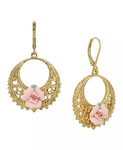 Orecchini a cerchio frontale in porcellana | 2028 - Product Image 1