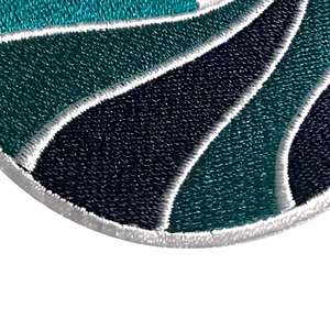 High Quality Custom Adhesive Merrow Border Clothing Patches 3D Embroidered PU Rubber OEM Custom Service Wholesale Sizes Colors - Product Image 6