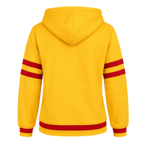 Sudadera con Capucha PDK Varsity para Mujer, Dorado con Franja Roja en la Manga, Open Book Candle 1923, Sudadera con Bolsillo Frontal, para Educadoras y Hermandades - Product Image 4