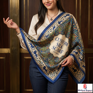 Prime Custom Printed <b>Silk</b> Feel Square Hijab Scarf Fashion <b>Head</b> <b>Wrap</b> Shawl Private Label OEM ODM Manufacturer - Product Image 5