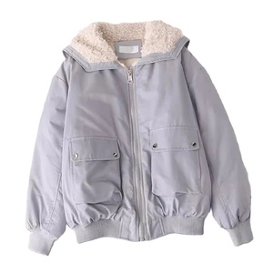 Parkas cortas de alta calidad, abrigos de plumón para mujer, chaqueta acolchada peluda a la moda, chaqueta de prendas de vestir acolchadas de algodón grueso con bolsillos coreanos para mujer - Product Image 1