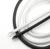 Funda Trenzada de Fibra de Vidrio Blanca/Negra, Resistente a Altas Temperaturas (600°C), para Cables de Bajo Voltaje, de 25~50mm de Diámetro Interior