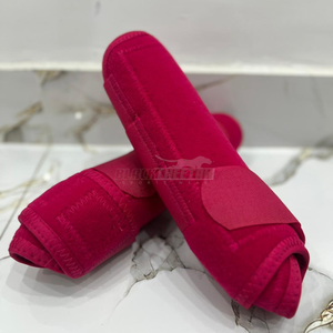 Bottes de cheval en néoprène rouge, amortissantes, protection des tendons équestres, respirantes, durables, équipement d'équitation, bottes en néoprène - Product Image 1
