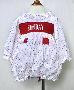 Romper para Bebé Niña con Panel Bordado en el Pecho |   Conjunto de algodón de manga larga con efecto burbuja |   Ropa de Bebé Personalizada con Bordado a Mano OEM - Product Image 1