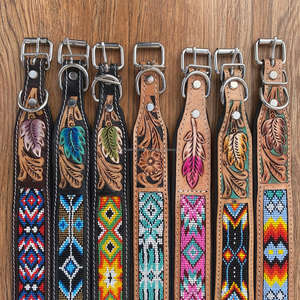 Collar de perro de cuero mecanizado a mano occidental, collares para mascotas con Calavera, producto a granel al por mayor, Collar suave y duradero - Product Image 5