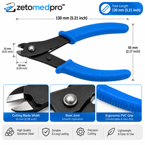 Cortador de Alambre de Memoria de 130 mm con Mango de Acero Inoxidable y Resorte, Herramienta de Engarzado para Joyería y Manualidades, Empuñadura de PVC de 5.21 Pulgadas, Color Personalizado - Product Image 4