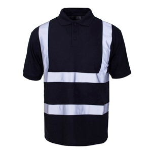 <b>Hi</b> <b>Vis</b> Reflective Breathable Eco-Friendly for <b>Shirts</b> Men Short Sleeve Safety Work Wear Plus Size Solid Color Knitted Polyester - Product Image 5
