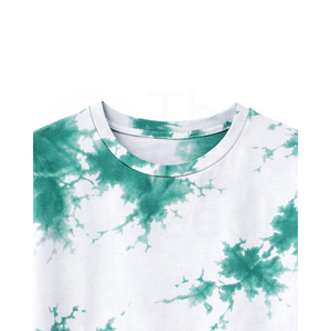 Camiseta de manga corta con cuello redondo y estampado tie-dye para hombre, informal, de punto, corte regular. - Product Image 4