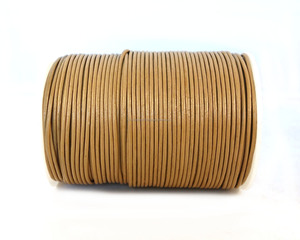 Various Sizes 1mm to 4mm Genuine Cowhide <b>Leather</b> Cord with Metal Sewn Round Jewelry Findings Multi Color Matte Finish - Product Image 3