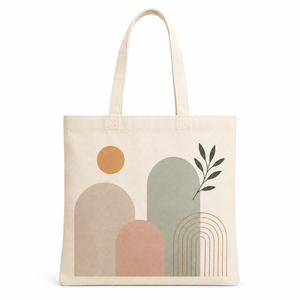 Cotton Canvas <b>Tote</b> <b>Bag</b> with Letter Pattern <b>Medium</b> Size Non Woven Handle Customized Closure for Beach & Groceries Daily Travel - Product Image 2
