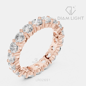 Bague de fiançailles en or blanc 14 carats avec diamant de laboratoire de 3,15 carats, coupe ronde, bague de mariée, certifiée IGI, bijoux fins, cadeau - Product Image 4