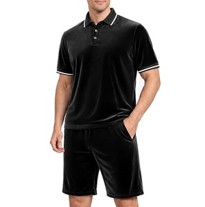 Conjunto Deportivo de Verano de 2 Piezas para Correr, Camiseta Polo y Pantalones Cortos de Felpa, Ropa Deportiva Transpirable para Gimnasio - Product Image 4
