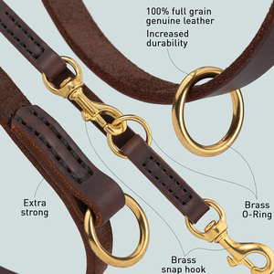 Latest Design Dog Leash Genuine Leather Made Leash For Sale Custom Packing Medium & Large Dogs Leash - Product Image 6