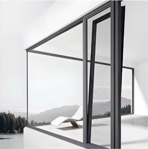 Fenêtres à persiennes fixes en aluminium <span class=keywords><strong>sur</strong></span> <span class=keywords><strong>mesure</strong></span>, double vitrage, pour hôtels, villas, boutiques, cours, étanches et insonorisées - Product Image 1