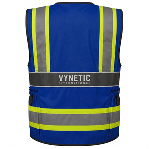 Gilet de sécurité réfléchissant haute visibilité OEM, logo personnalisé, multi-poches, en maille, robuste, classe 2 ANSI, veste de travail avec fermeture éclair - Product Image 2