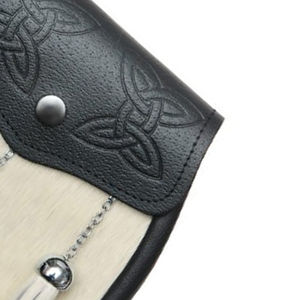 Sporran Escocés de Vestir Completo, Ecológico, con Solapa de Cuero y Borlas, para Exteriores - Product Image 5