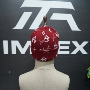 <b>Red</b> Geometric Jacquard Beanie Unisex Adult Street Style Winter Hat 56-58CM - Product Image 3