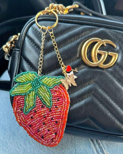 Porte-clés Cœur en Métal Doré avec Broderie, Pendentif Amour Romantique, Breloque de Sac, Cadeau pour Femme, Accessoire Fait Main en Perles de Rocaille, Cœur Xoxo - Product Image 2