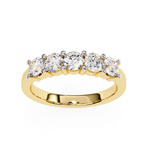 Diamant de laboratoire de qualité supérieure, taille ronde, cinq pierres, bijoux fins disponibles à un prix compétitif - Product Image 5